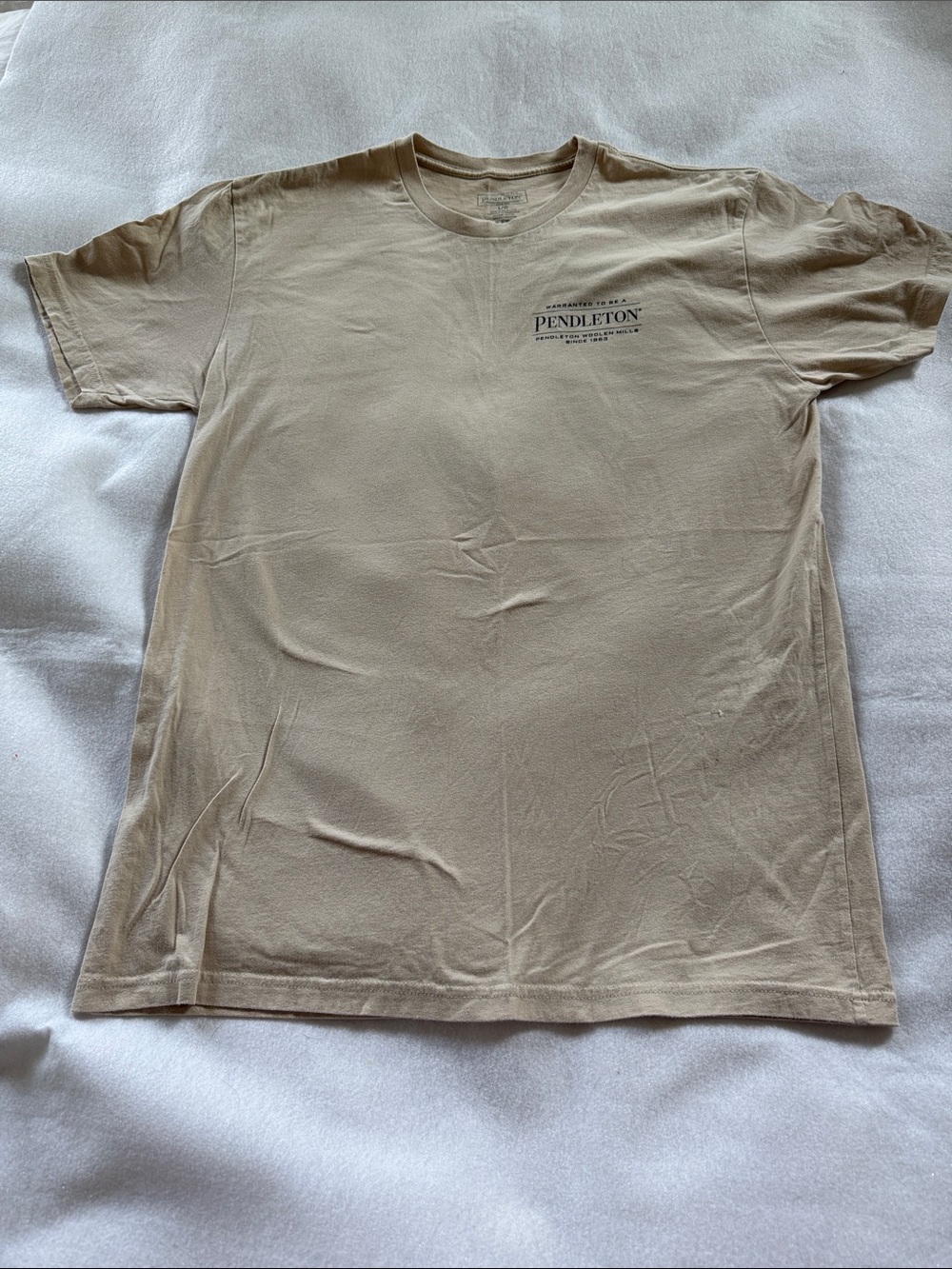 Pendleton Men's Short-Sleeve Tee in Beige with Small Chest Logo